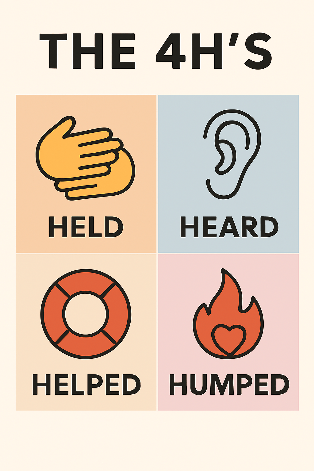 De 4 H’s: Do You Want to Be Held, Heard, Helped, or&nbsp;Humped?